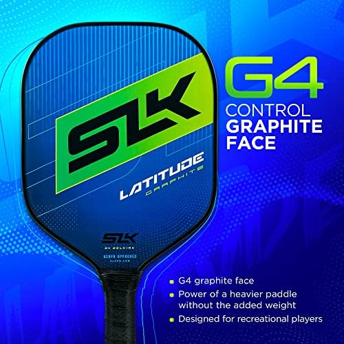 SLK Latitude Partleball Pardle | משוט גרפיט פיקלבול כולל פנים גרפיט G4 עם פולימר Rev-Core | מחבטי חמוצים